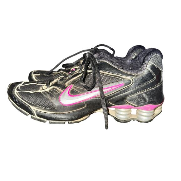 Nike Shox Reveal 4 Sneakers Women's Size 8.5 Black Pink Mesh Running Shoes - Picture 1 of 8